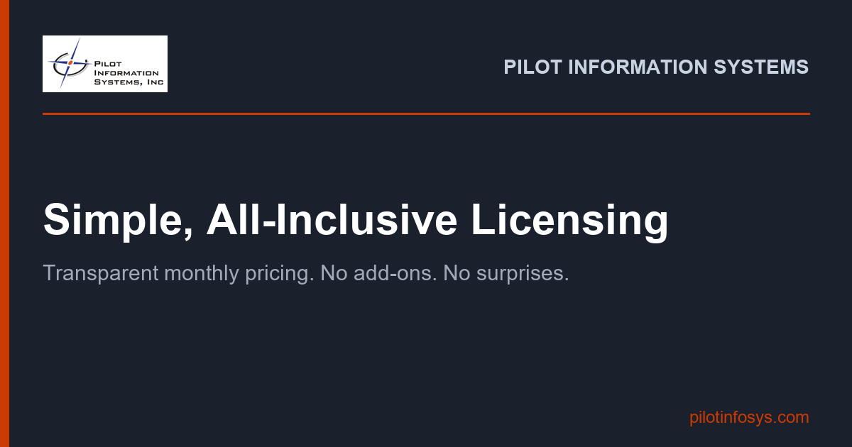 On-Premise & SaaS Licensing | Pilot Information Systems